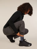 Women's Women Run+ Crew Socks Black/Graphite - 3