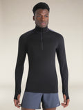 Men's Merino Blend 125 ZoneKnit™ Long Sleeve Half Zip Thermal Top Black/Graphite - 1