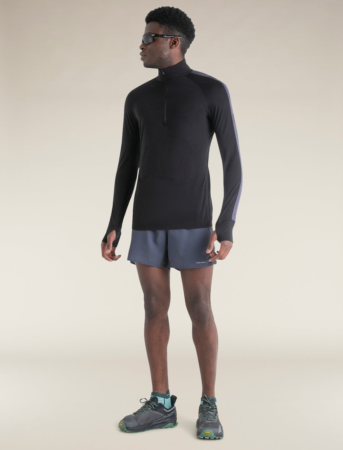 Men's Merino Blend 125 ZoneKnit™ Long Sleeve Half Zip Thermal Top Black/Graphite - 3