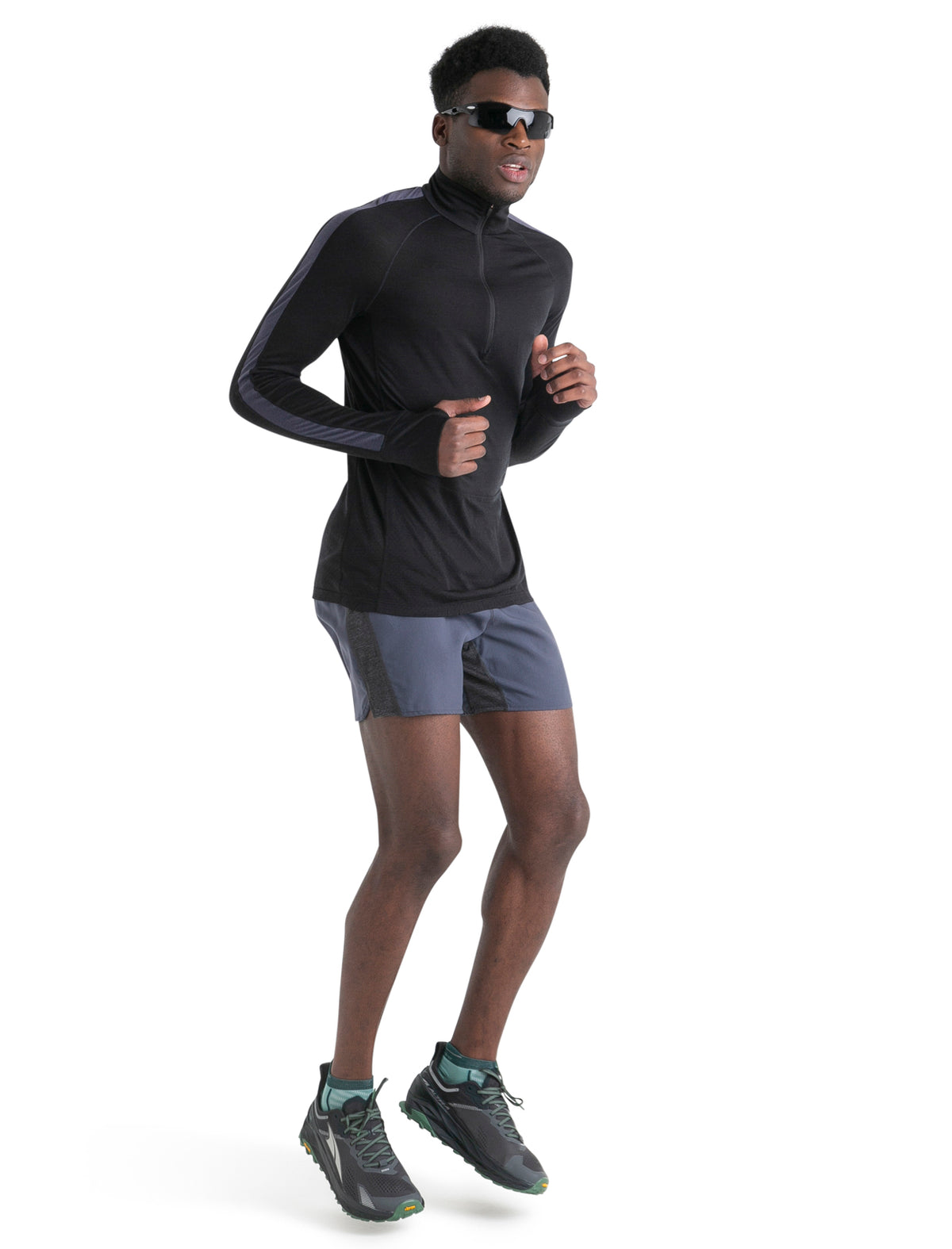 Men's Merino Blend 125 ZoneKnit™ Long Sleeve Half Zip Thermal Top Black/Graphite - 4