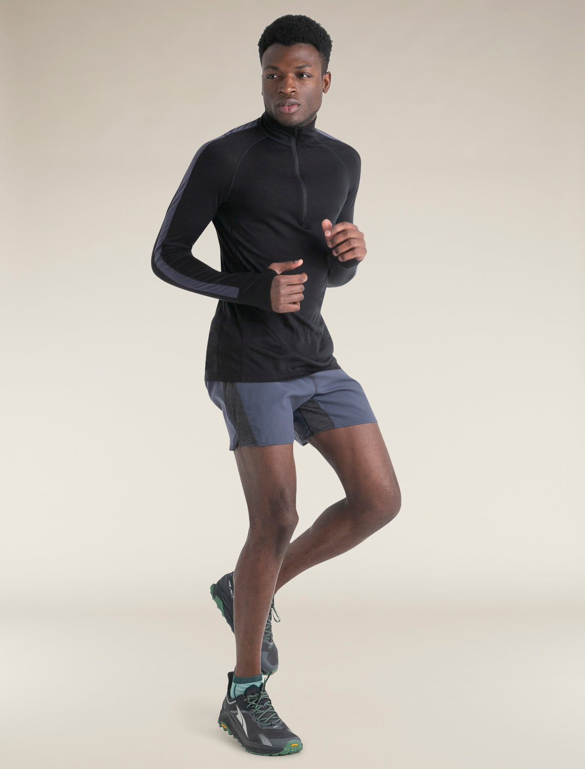 Men's Merino Blend 125 ZoneKnit™ Long Sleeve Half Zip Thermal Top Black/Graphite - 5