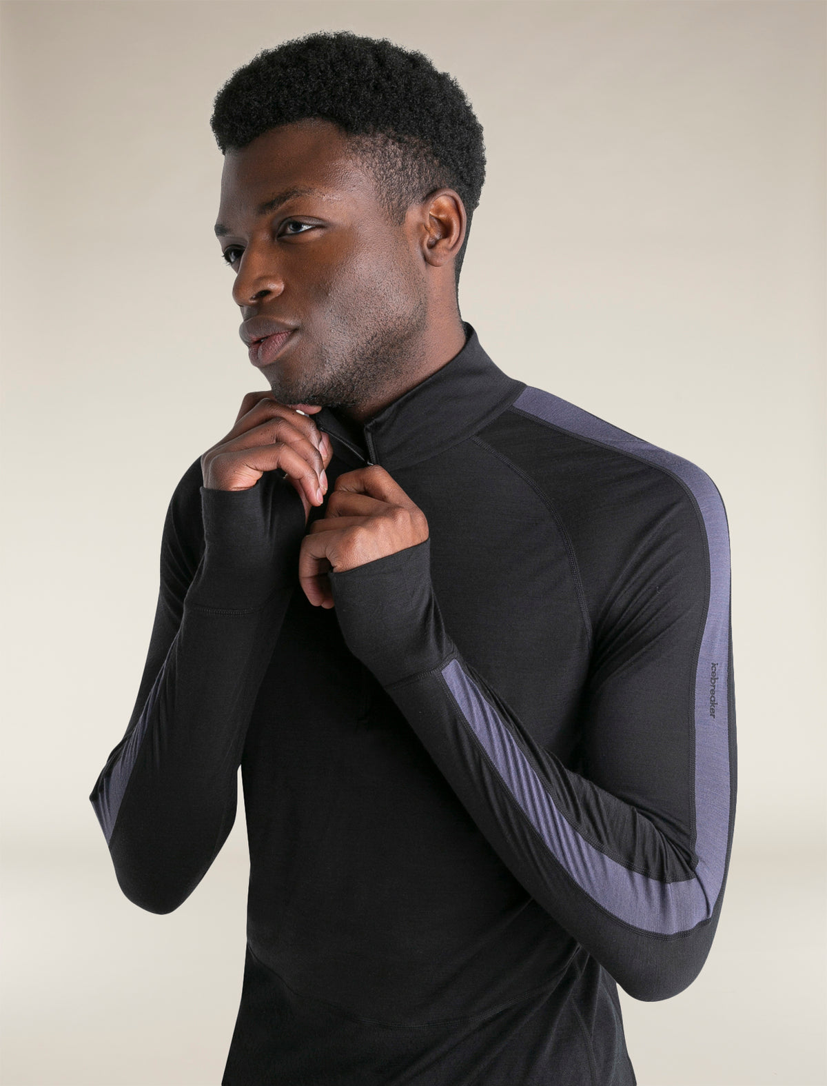 Men's Merino Blend 125 ZoneKnit™ Long Sleeve Half Zip Thermal Top Black/Graphite - 6