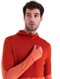 Men's Merino Blend 200 Realfleece™ Descender Long Sleeve Zip Hoodie Molten/Ember - 8