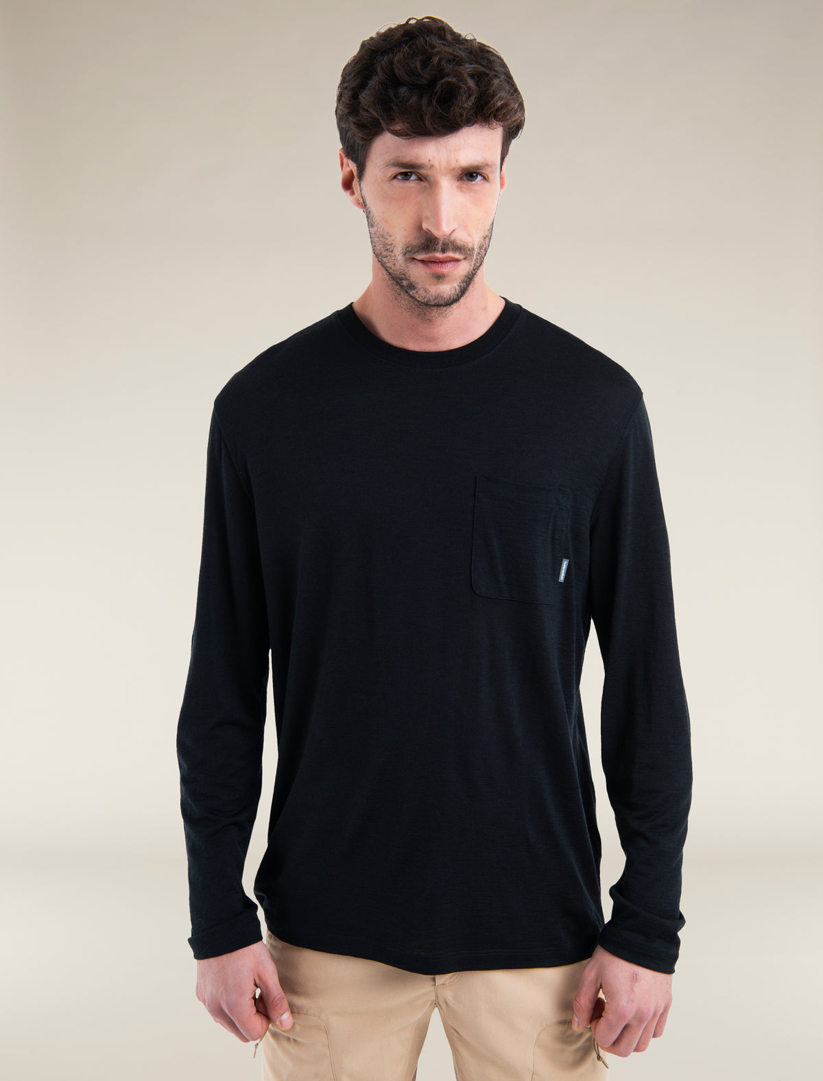 T-shirt a maniche lunghe taglio comodo con taschino in lana merino 150 Tech Lite Uomo  - 1