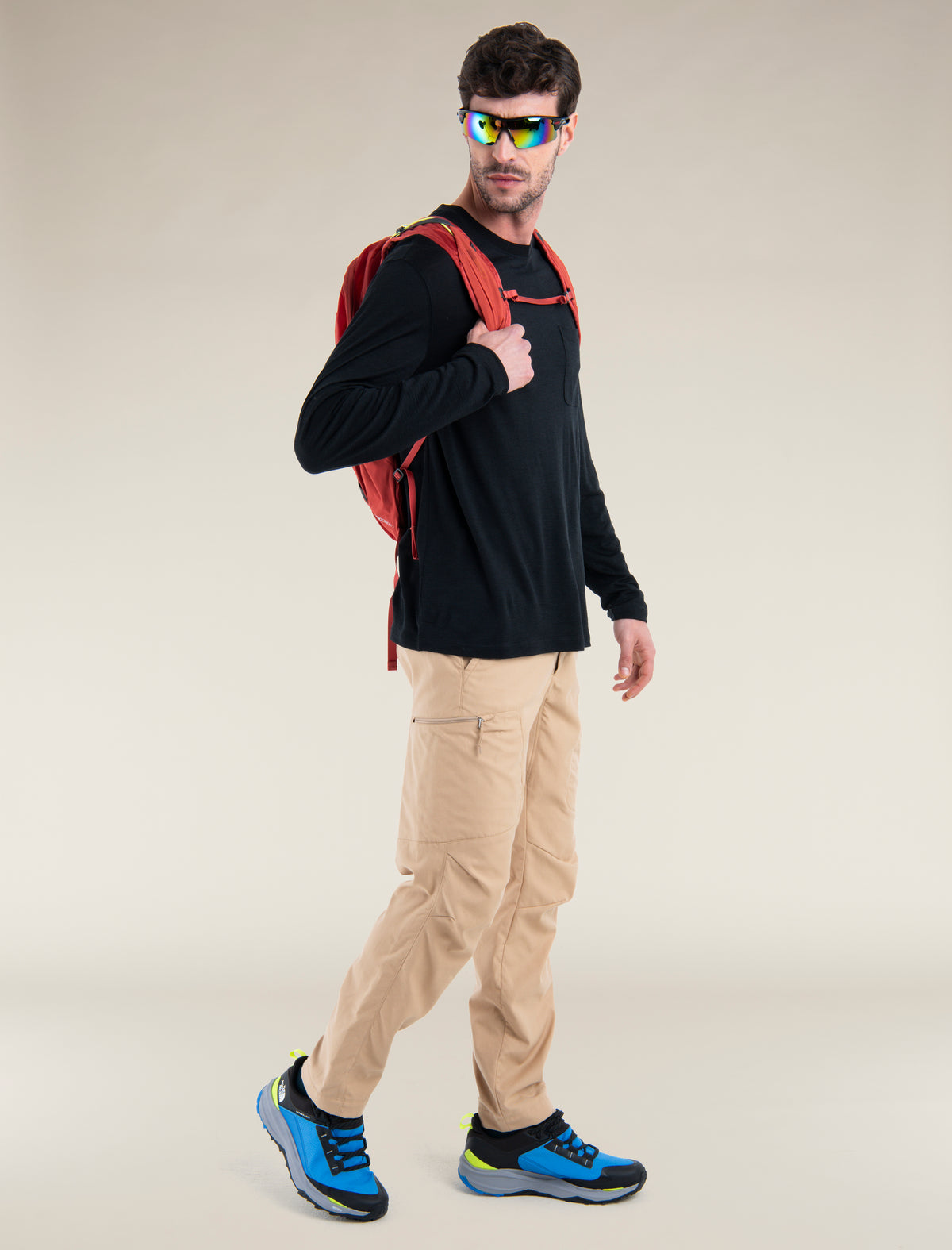 T-shirt a maniche lunghe taglio comodo con taschino in lana merino 150 Tech Lite Uomo  - 4
