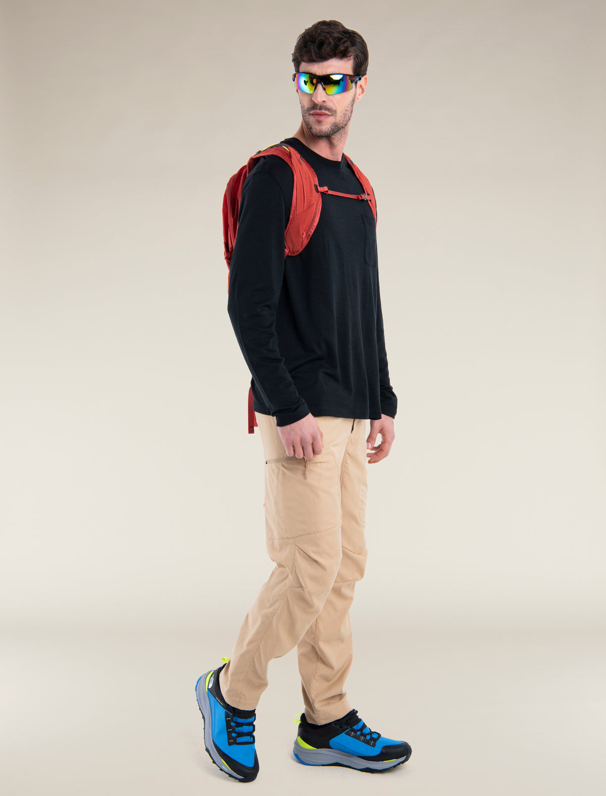 T-shirt a maniche lunghe taglio comodo con taschino in lana merino 150 Tech Lite Uomo  - 5