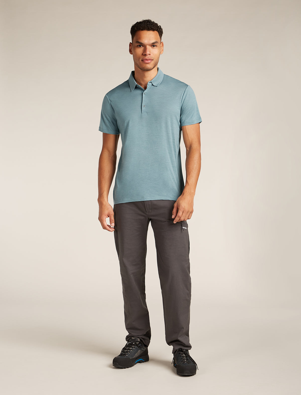 Men's Merino 150 Tech Lite Short Sleeve Polo Blue ash - 3
