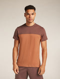 Men's Merino Blend 125 Cool-Lite™ Sphere Short Sleeve T-Shirt Colour Block Dusty clay/carob - 1