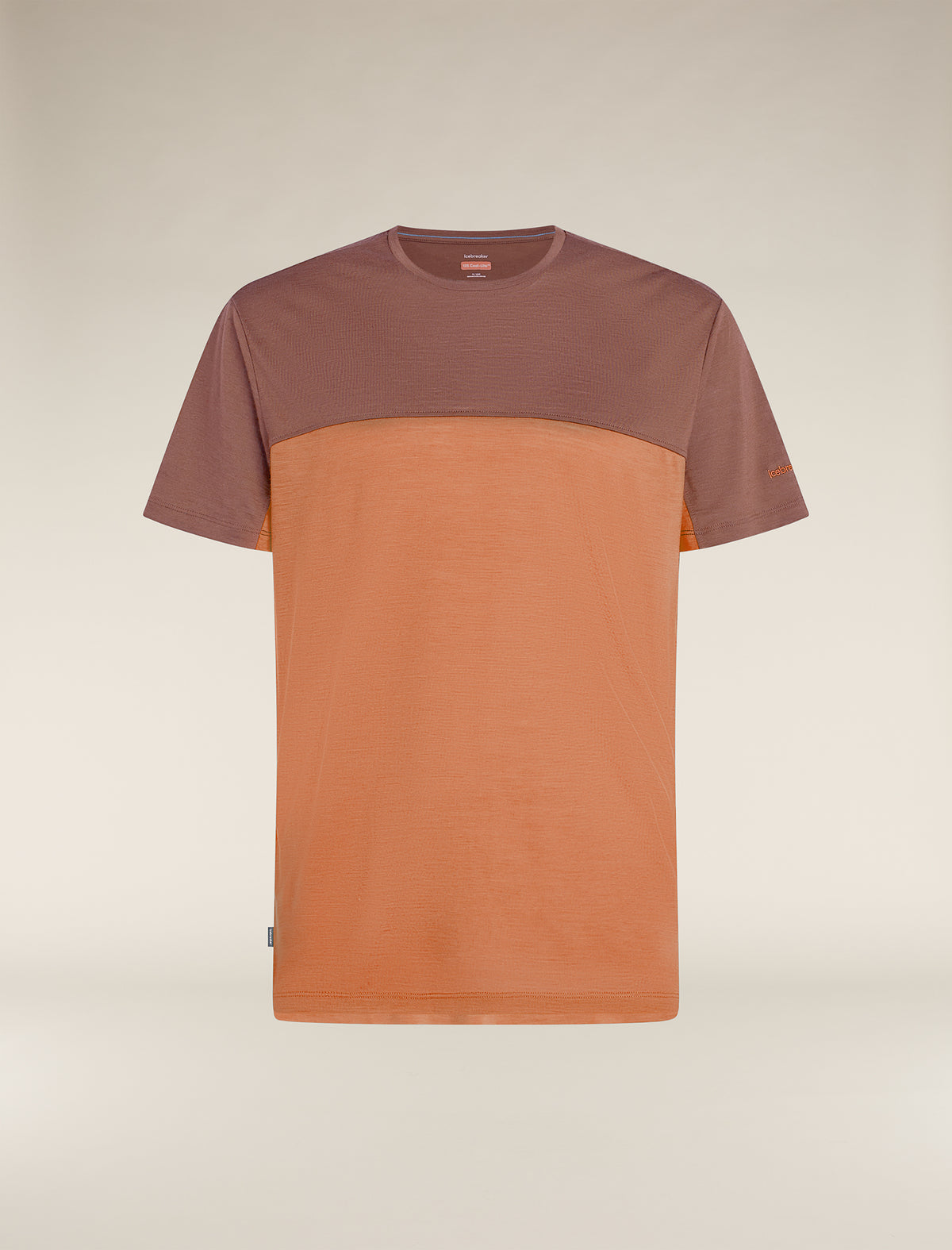 Men's Merino Blend 125 Cool-Lite™ Sphere Short Sleeve T-Shirt Colour Block Dusty clay/carob - 6