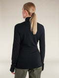 Women's Merino 260 Quantum Long Sleeve Zip Jacket Black - 2