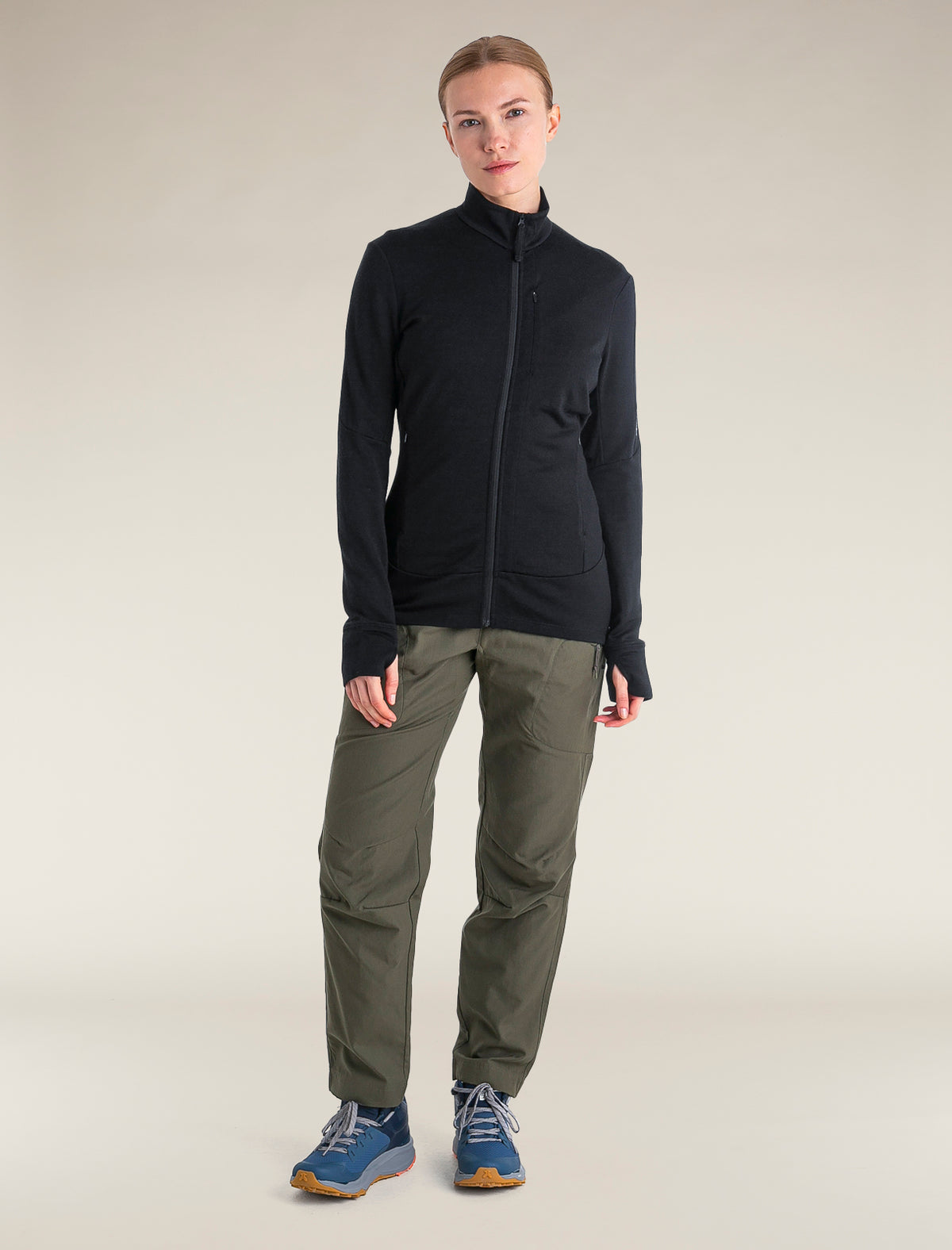 Women's Merino 260 Quantum Long Sleeve Zip Jacket Black - 3