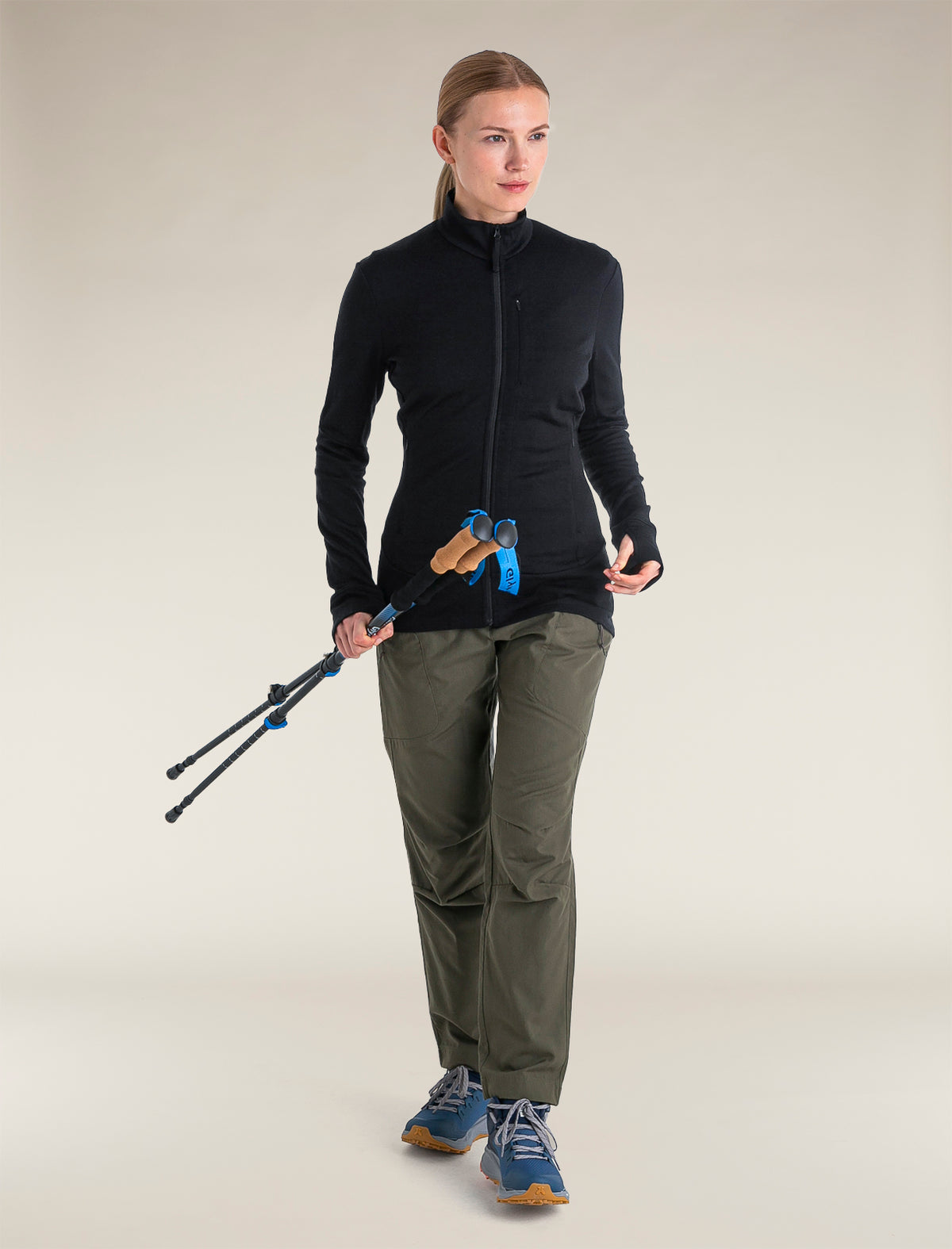 Women's Merino 260 Quantum Long Sleeve Zip Jacket Black - 5