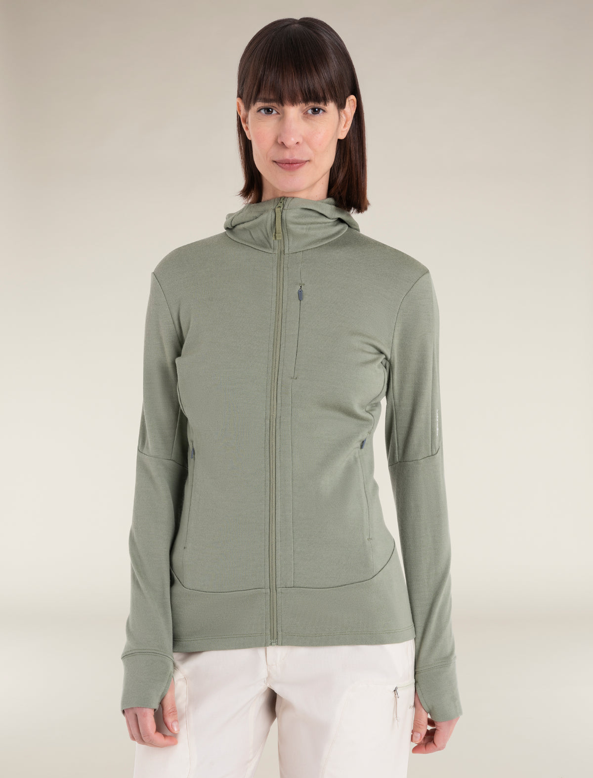 Women's Merino 260 Quantum Long Sleeve Zip Hoodie Lichen - 1