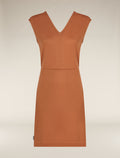 Vestito smanicato con scollo a V in lana merino 200 Granary Donna  - 6
