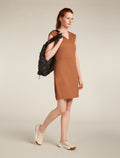 Vestito smanicato con scollo a V in lana merino 200 Granary Donna  - 4