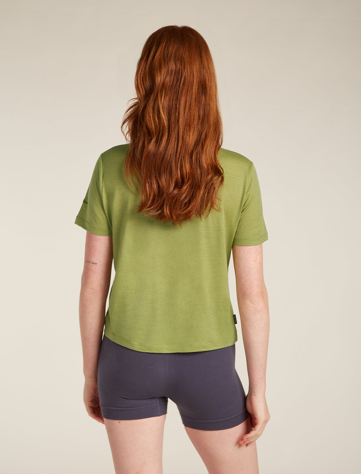 Women's Merino 150 Tech Lite Short Sleeve Crop T-Shirt Olive - 3