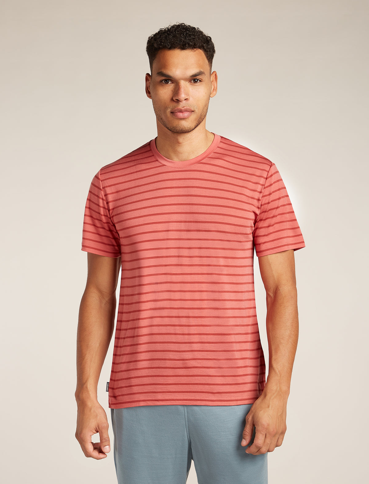 T-shirt in misto di lana merino Drayden Stripe Uomo  - 1