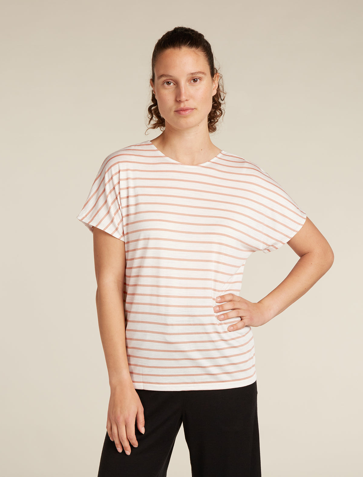 Merino Blend Drayden Reversible T-Shirt Stripe Damen  - 1