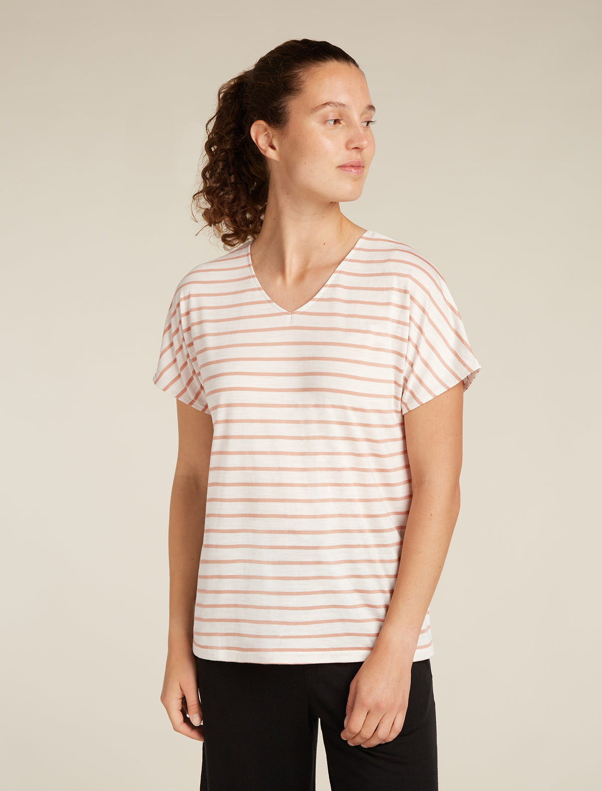 Merino Blend Drayden Reversible T-Shirt Stripe Damen  - 7