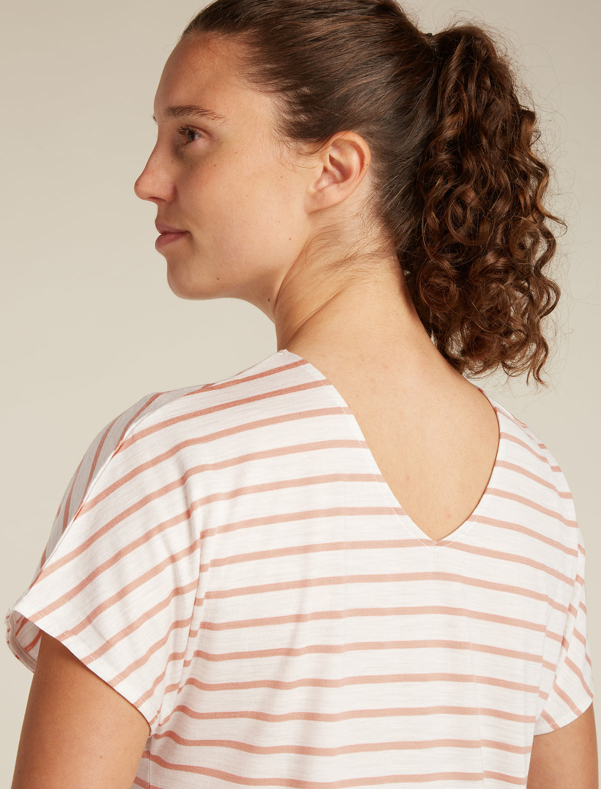 Merino Blend Drayden Reversible T-Shirt Stripe Damen  - 8