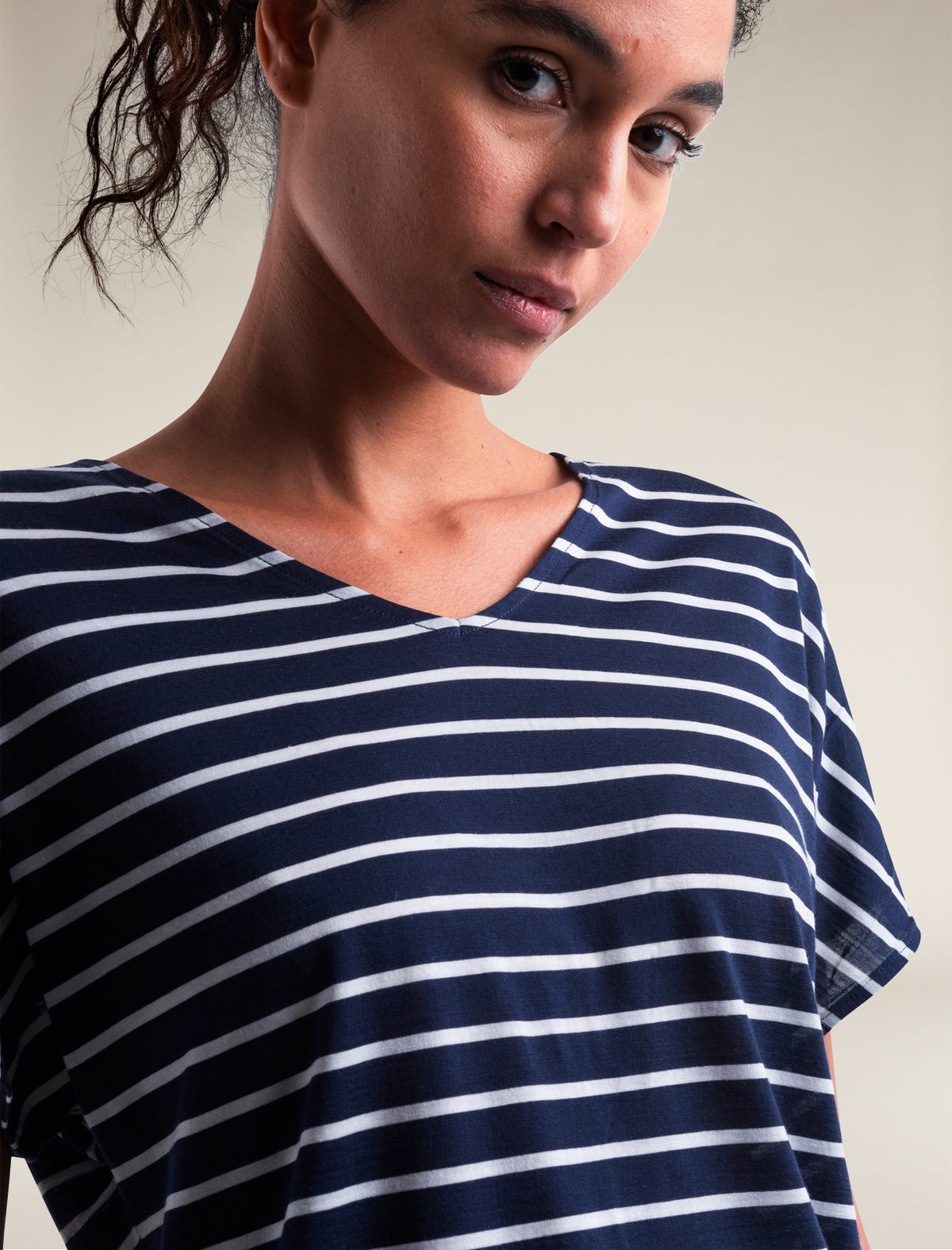 Merino Blend Drayden Reversible T-Shirt Stripe Damen  - 4