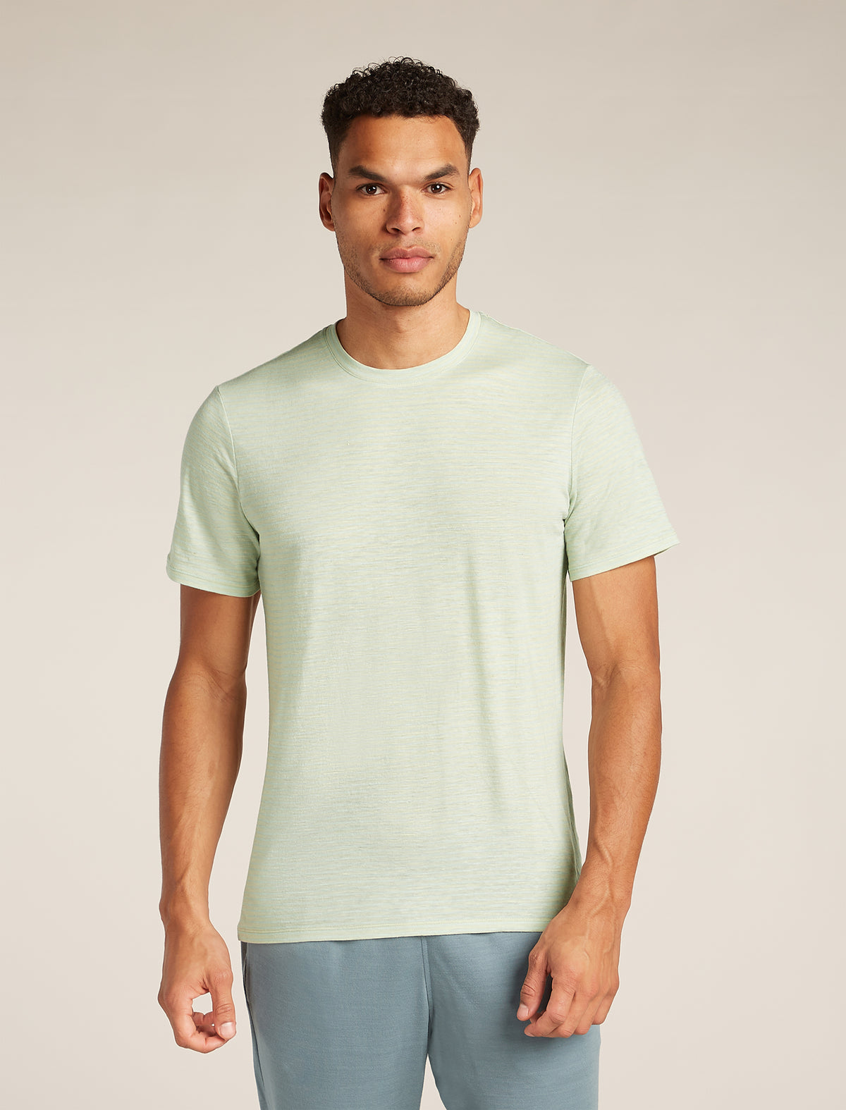 T-shirt in Lana merino Lino Stripe Uomo  - 1