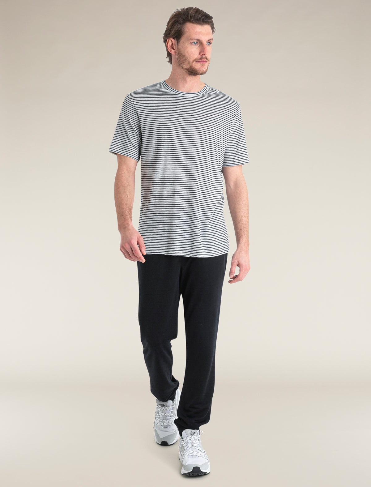 T-shirt in Lana merino Lino Stripe Uomo  - 3