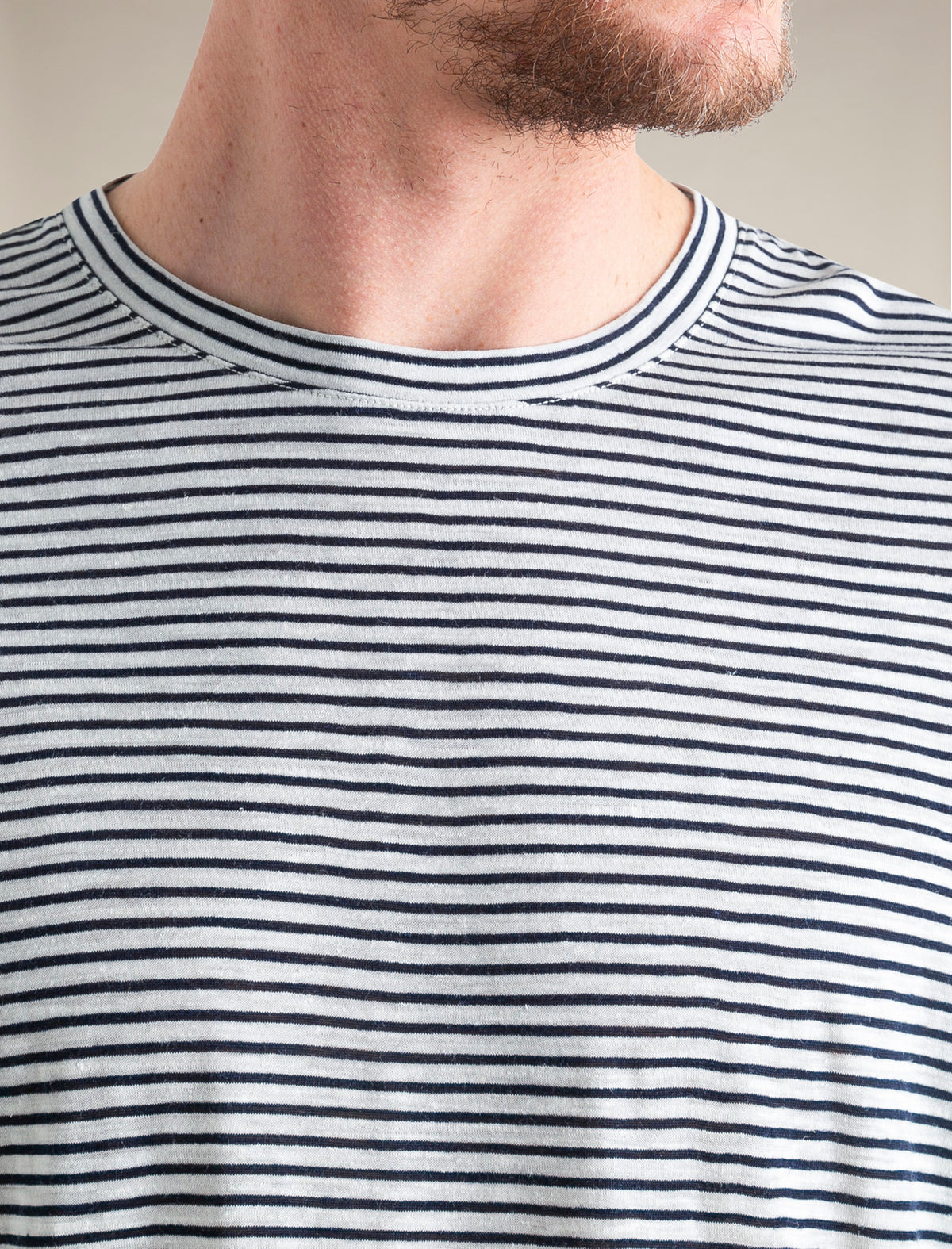 T-shirt in Lana merino Lino Stripe Uomo  - 5