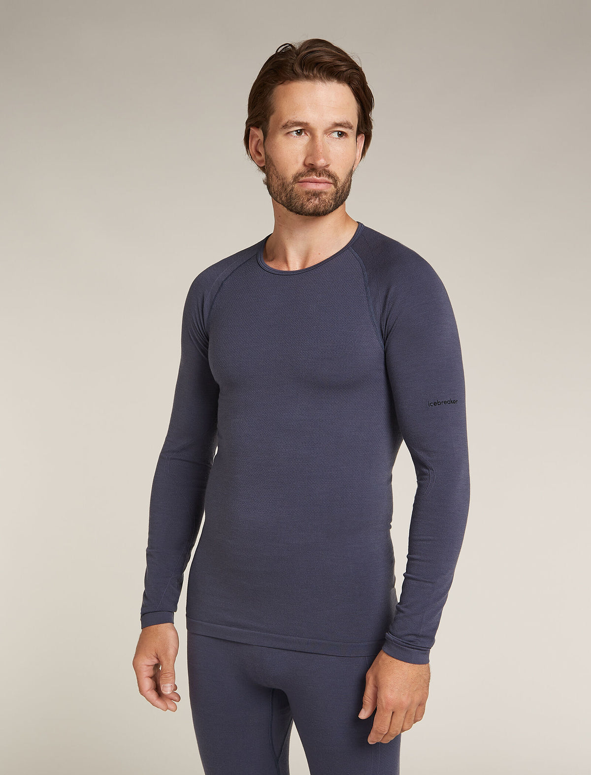 Men's Merino Blend 260 ZoneKnit™ Seamless  Long Sleeve Crew Thermal Top Graphite - 1