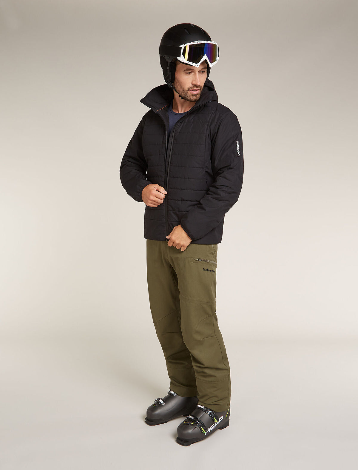 Men's Merino Blend 260 ZoneKnit™ Seamless  Long Sleeve Crew Thermal Top Graphite - 4