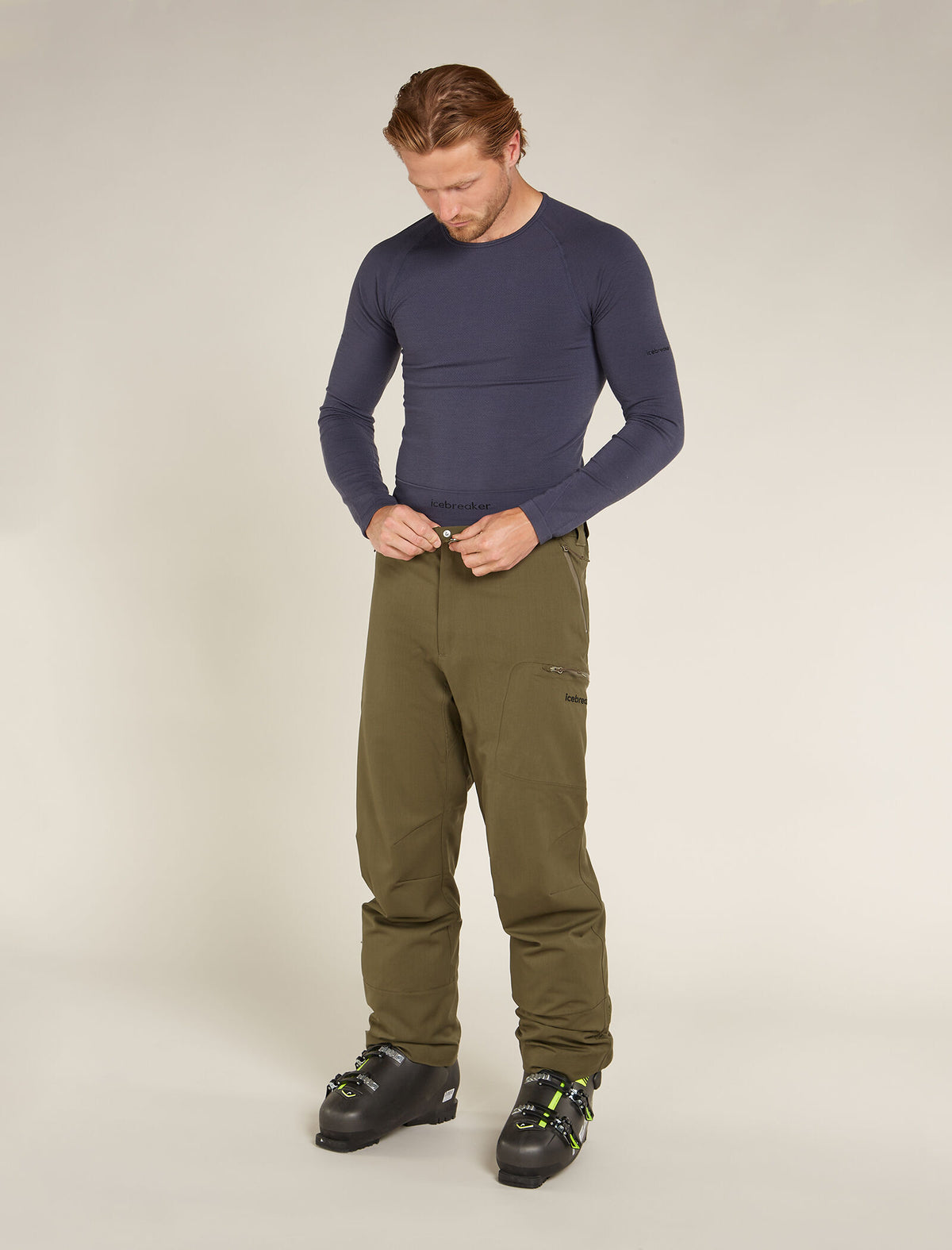 Men's Merino Blend 260 ZoneKnit™ Seamless 18" 3/4 Tights Graphite - 4