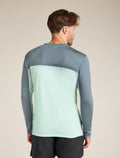Men's Merino Blend 125 Cool-Lite™ Sphere Long Sleeve T-Shirt Colour Block Mint/blue ash - 2