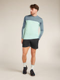 Men's Merino Blend 125 Cool-Lite™ Sphere Long Sleeve T-Shirt Colour Block Mint/blue ash - 3