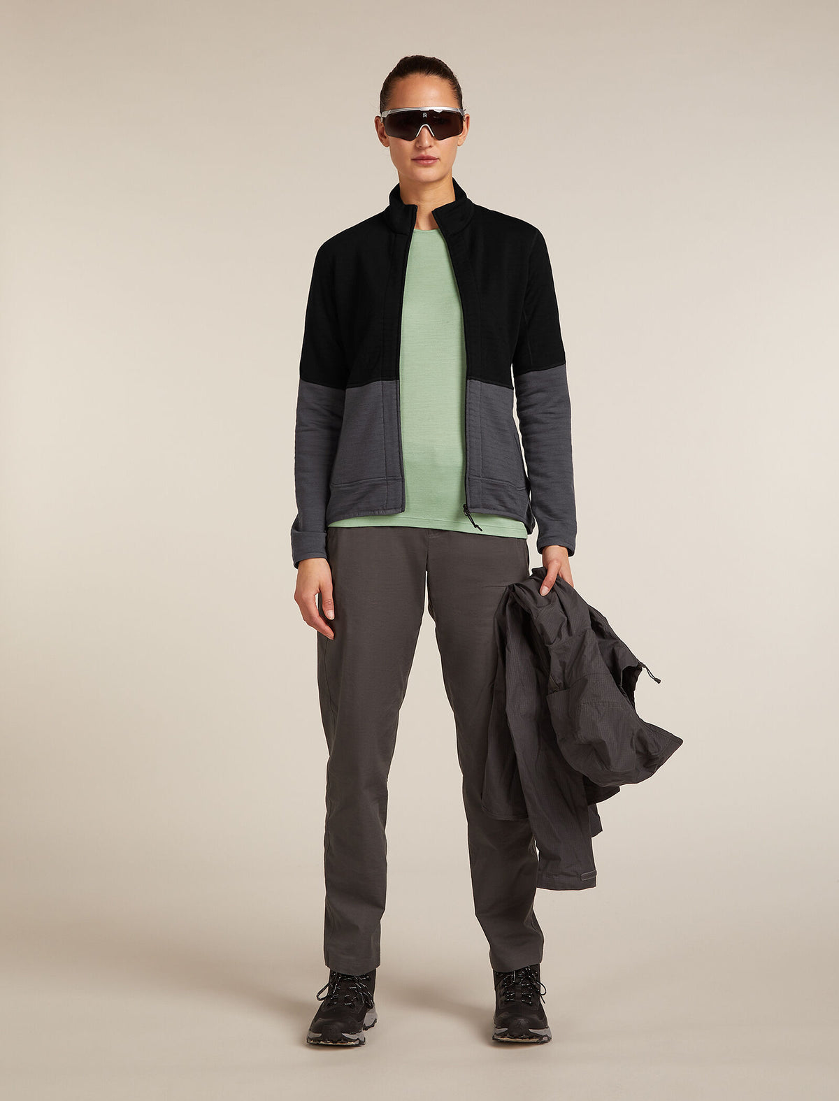 Women's 400 Descender Zip Jacket Black/Obsidian - 4