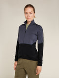 Women's Merino 400 RealFleece™ Descender Long Sleeve Zip Jacket Graphite/Black - 1