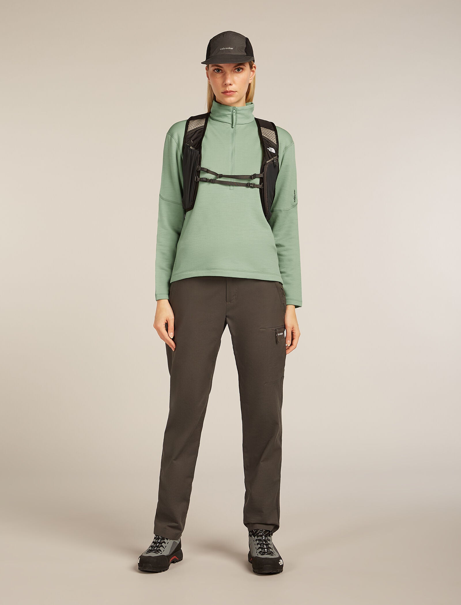 hjk_tobe　ice breaker NATUREDYE Women's Merino 360 Realfleece™ Elemental Long Sleeve Half Zip