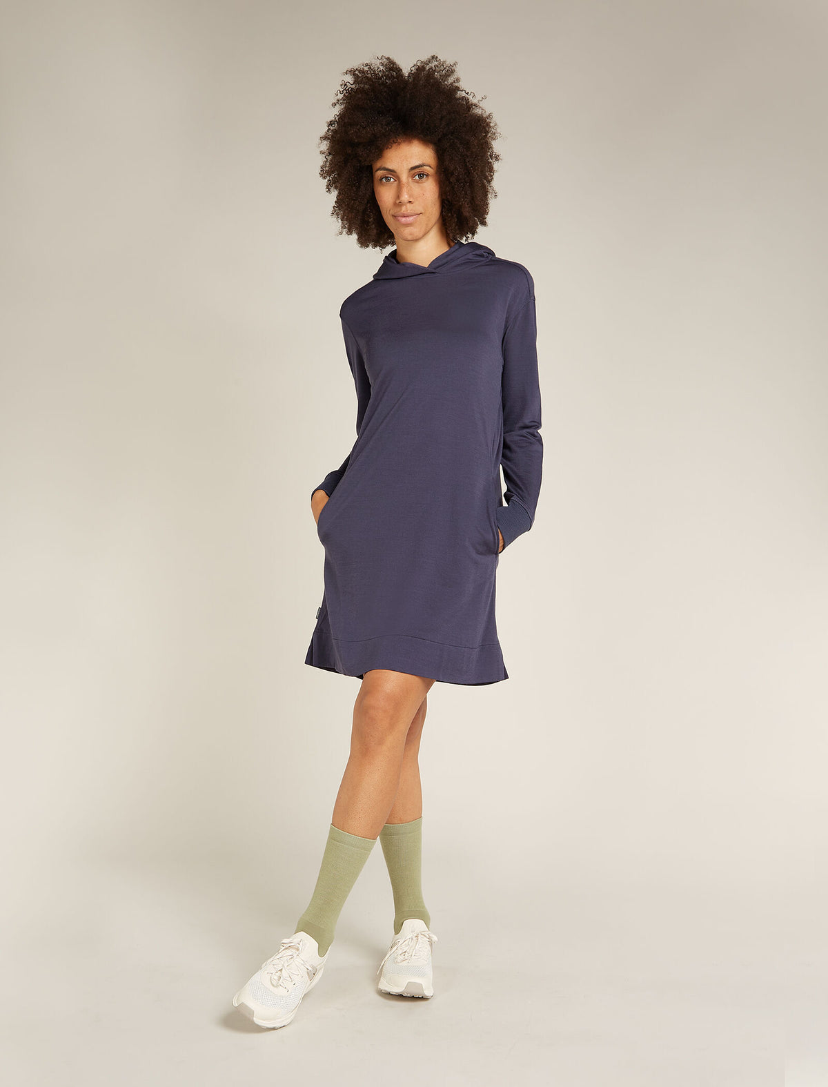 Women's Merino Blend 200 Crush Long Sleeve Dress Graphite - 1