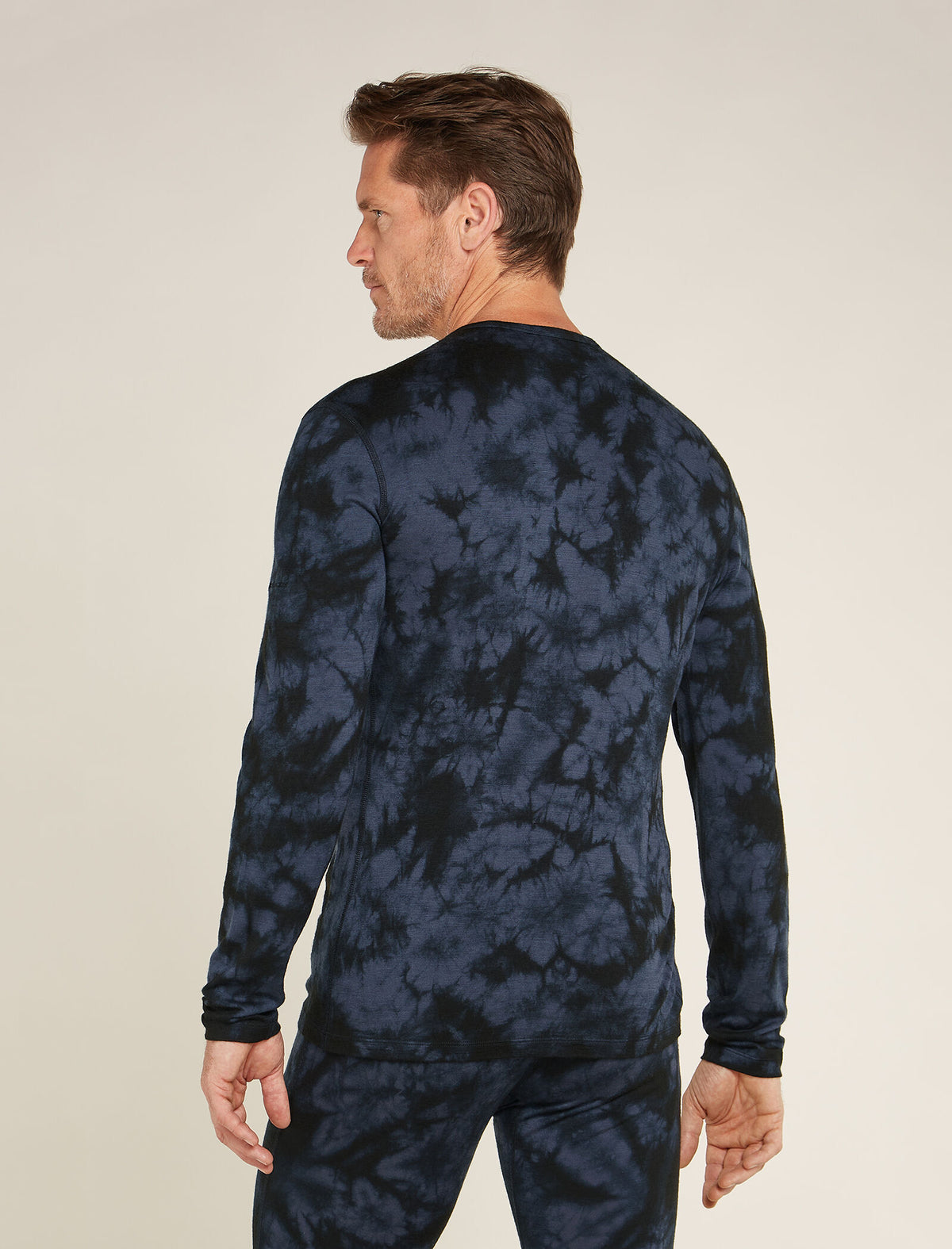 Heren 200 Oasis thermische top Cloud Dye met lange mouwen en ronde hals van merinowol  - 2