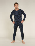 Heren 200 Oasis thermische top Cloud Dye met lange mouwen en ronde hals van merinowol  - 3