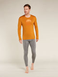 Men's Merino 200 Oasis Long Sleeve Crew Thermal Top Ruapehu Round Ray - 3