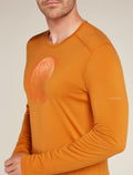 Men's Merino 200 Oasis Long Sleeve Crew Thermal Top Ruapehu Round Ray - 5