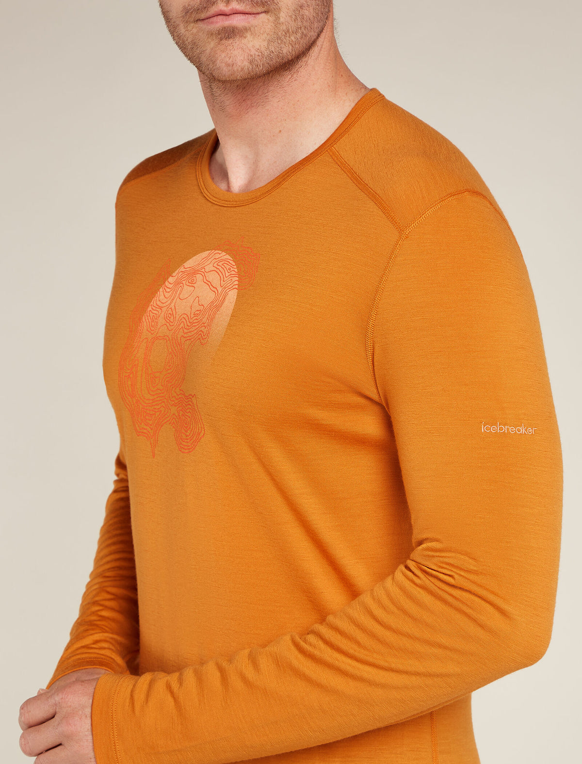 Men's Merino 200 Oasis Long Sleeve Crew Thermal Top Ruapehu Round Ray - 5