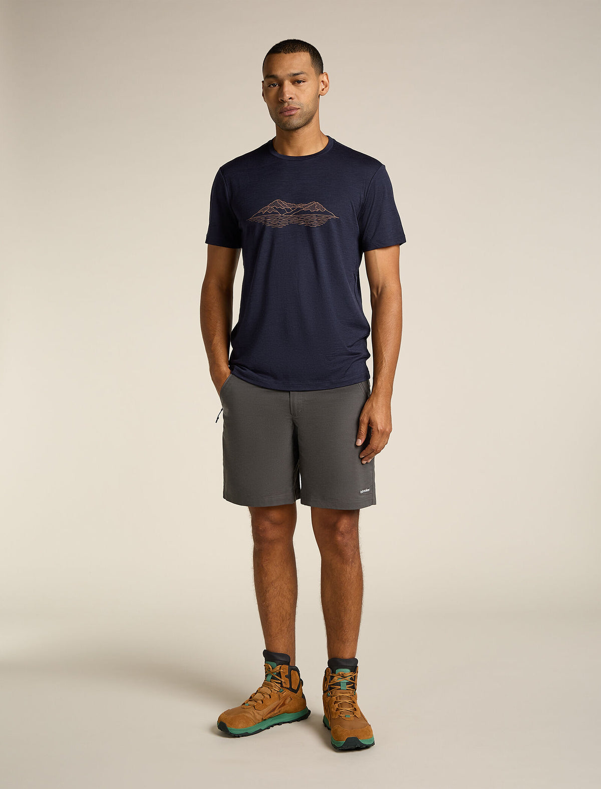 Men's Merino 150 Tech Lite Short Sleeve T-Shirt Pukaki Reflected Midnight navy - 3