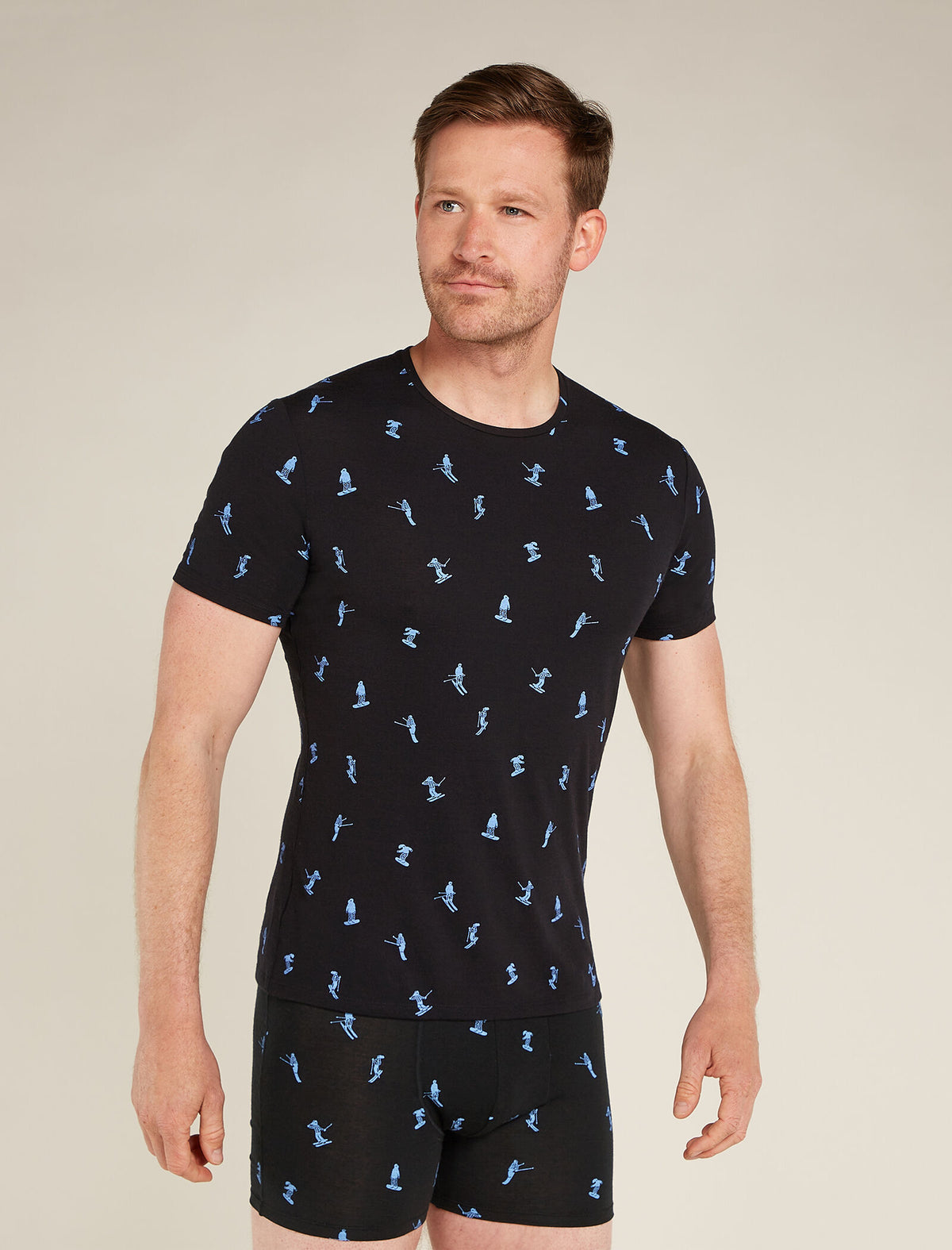 Men's Merino 150 Anatomica Short Sleeve Crew Top Ski Day Black - 1