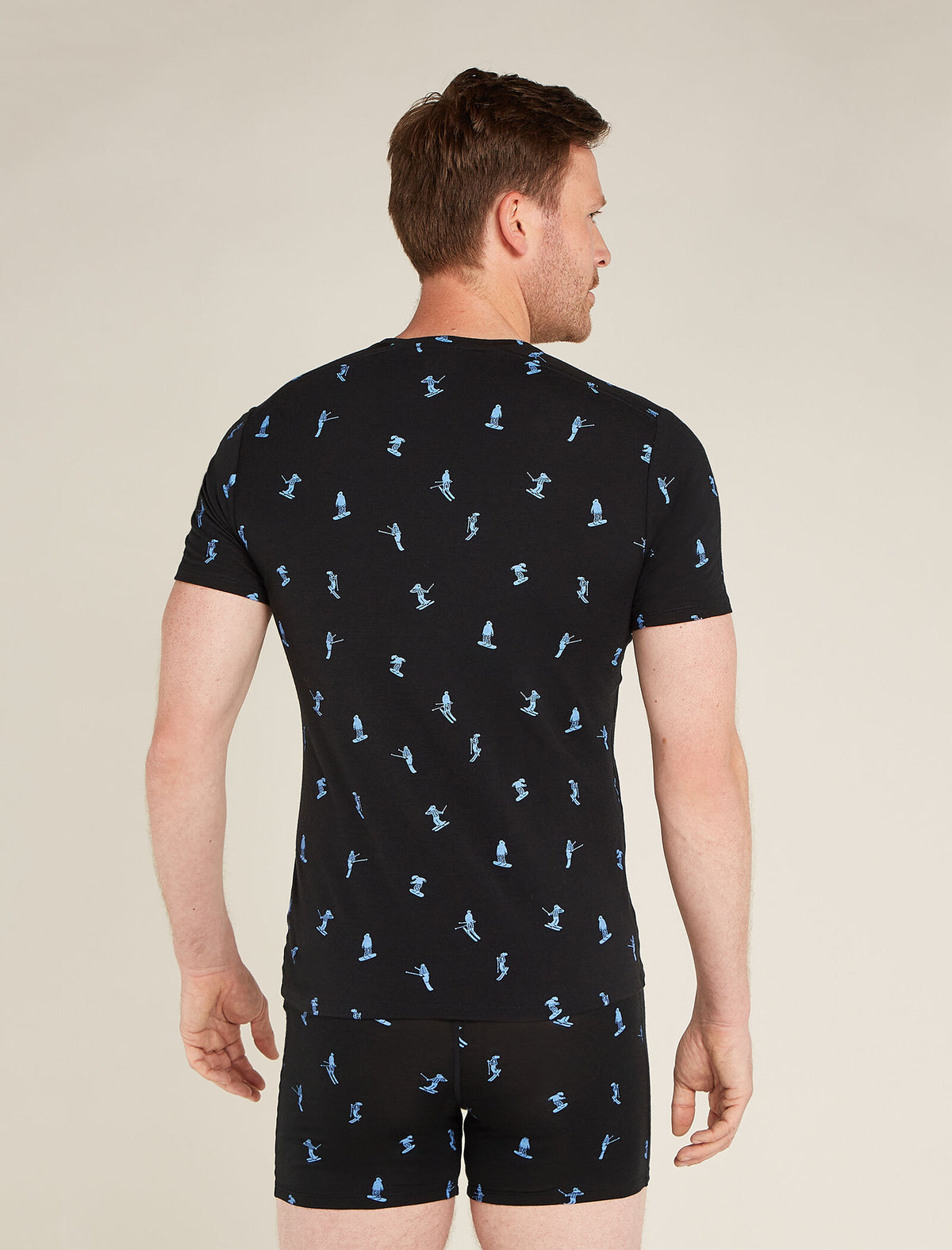 Men's Merino 150 Anatomica Short Sleeve Crew Top Ski Day Black - 2