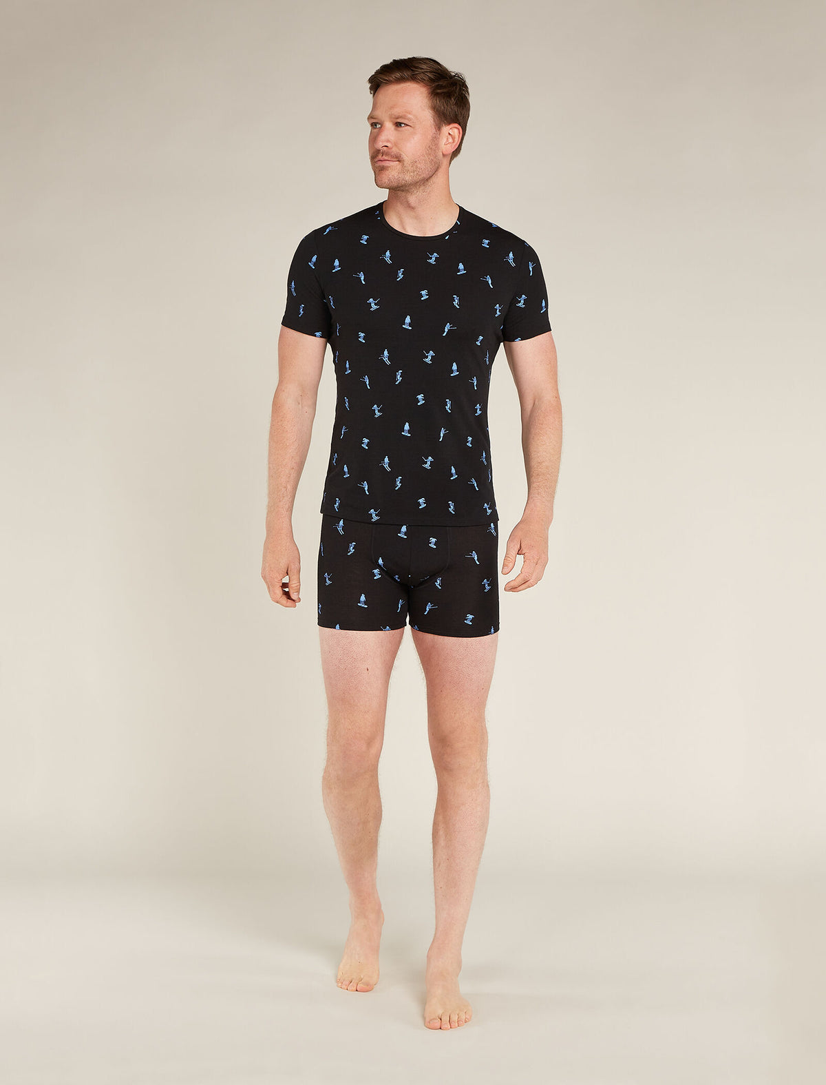 Men's Merino 150 Anatomica Short Sleeve Crew Top Ski Day Black - 3