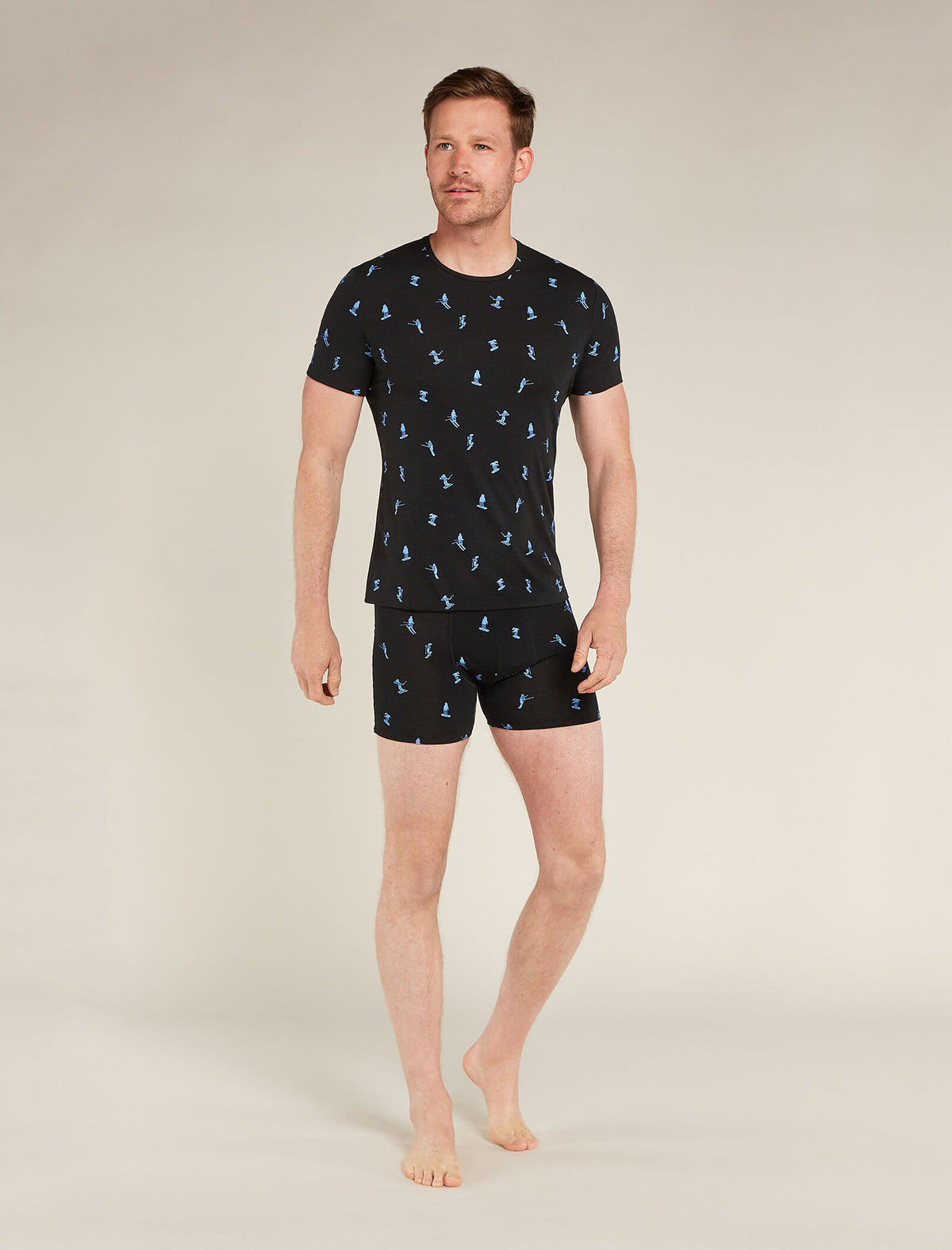 Men's Merino 150 Anatomica Short Sleeve Crew Top Ski Day Black - 4