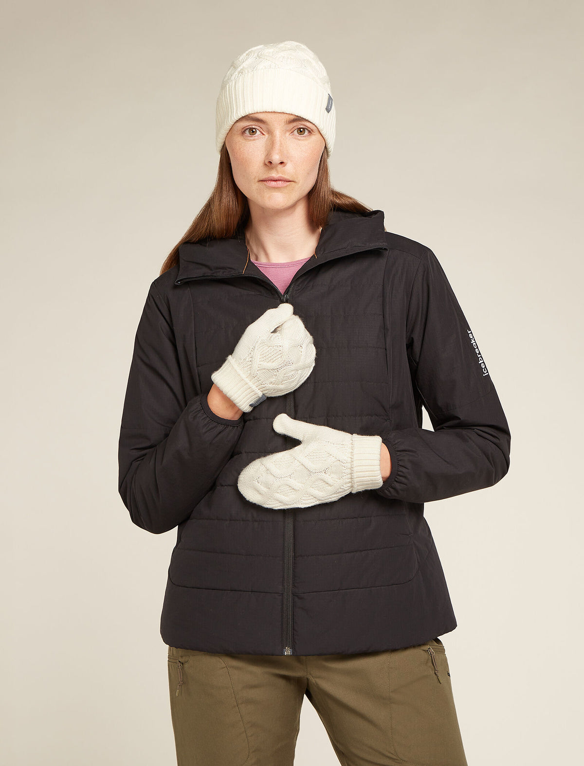 Unisex Kabelgebreide wanten van merinowol  - 2