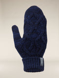 Unisex Merino Cable Knit Mittens Midnight Navy/Royal Navy - 7