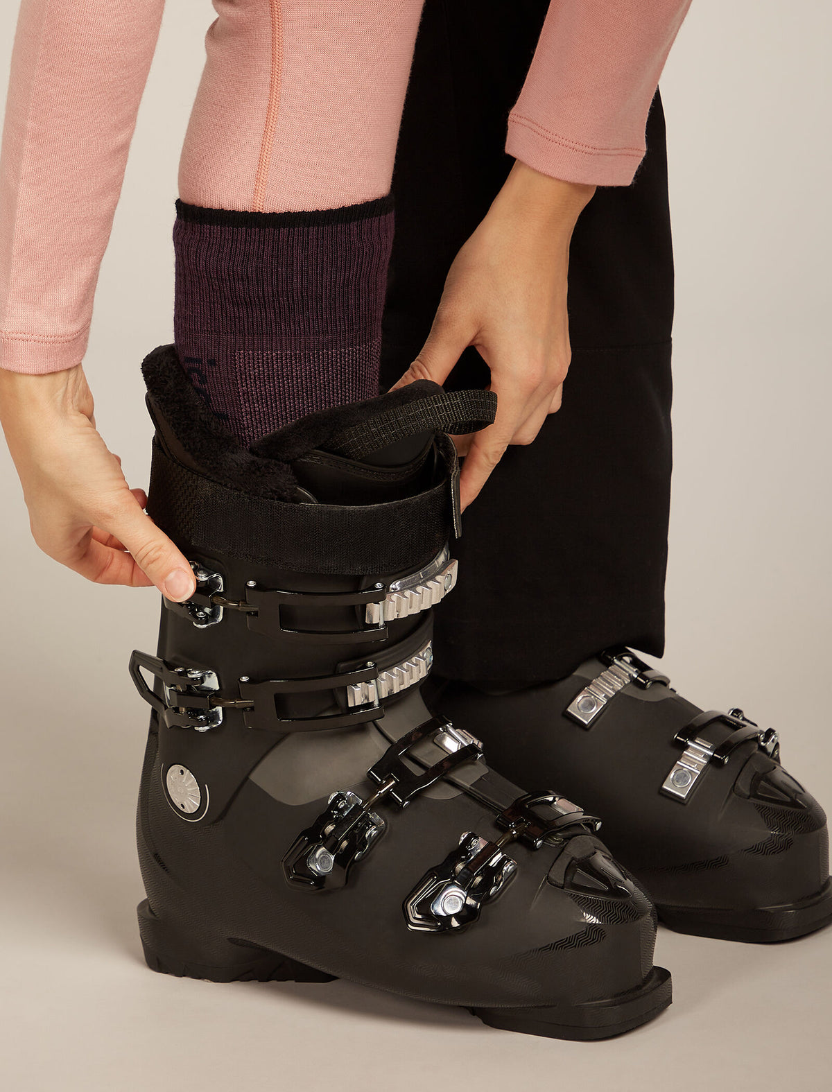 Women's Women Ski+ Over the Calf Socks Java/Black - 1
